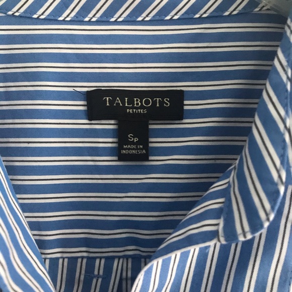 Talbots Tie-Cuff Popover Striped SP - Picture 6 of 6